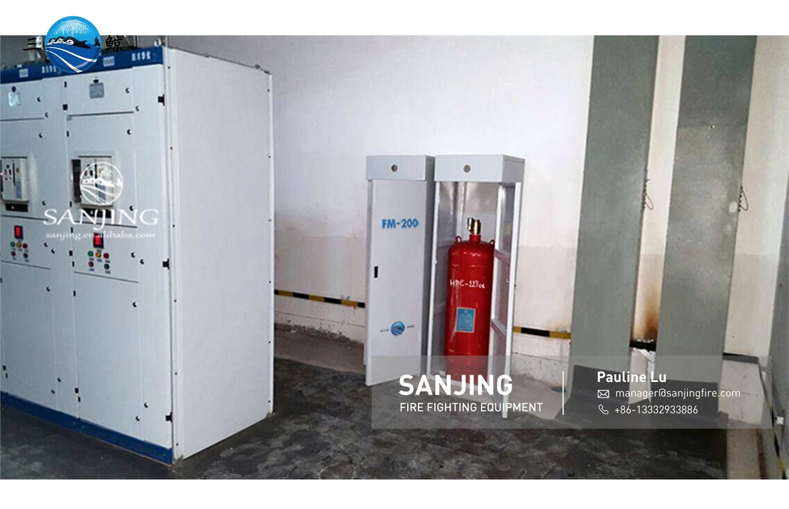 Cabinet-mounted clean agent fire suppression 1
