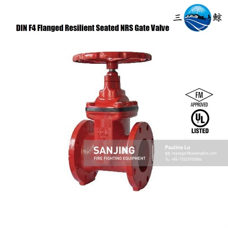 UL/FM DIN F4 Flanged Resilient Seated NRS Gate Valve